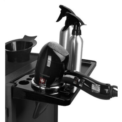 Professional barber and hair stilist trolley GABBIANO DELUXE 500, black color 1 Professional barber and hair stilist trolley GABBIANO DELUXE 500, black color 1