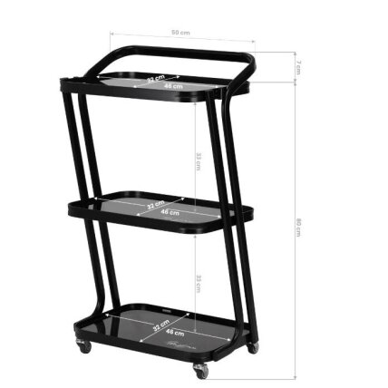 PRO INK 6701 professional cosmetology trolley, black color 7 PRO INK 6701 professional cosmetology trolley, black color 7