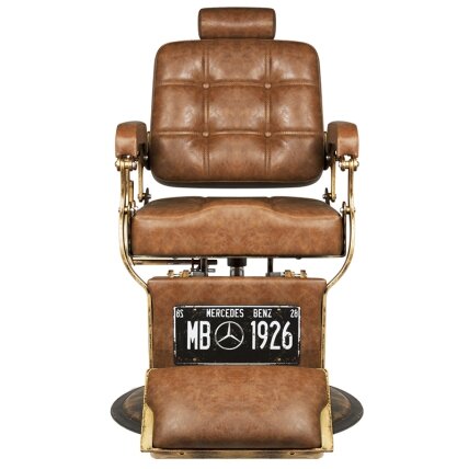 Professional barber chair BOSS OLD LEATHER, light brown color 3 Professional barber chair BOSS OLD LEATHER, light brown color 3