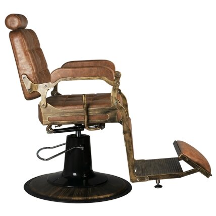 Professional barber chair BOSS OLD LEATHER, light brown color 6 Professional barber chair BOSS OLD LEATHER, light brown color 6