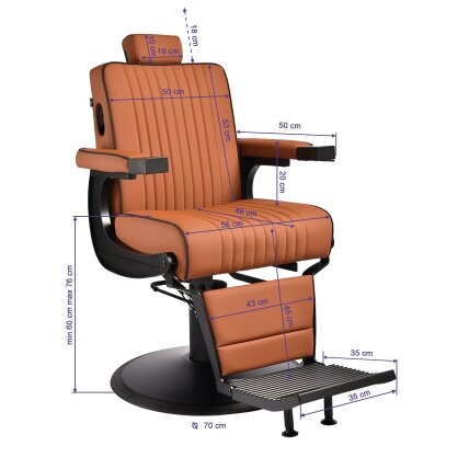 Professional barber chair for hairdressers and barbershops GABBIANO LEVI, brown 13 Professional barber chair for hairdressers and barbershops GABBIANO LEVI, brown 13
