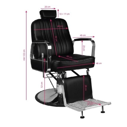 Professional barbers and beauty salons haircut chair GABBIANO PATRIZIO, black color 6 Professional barbers and beauty salons haircut chair GABBIANO PATRIZIO, black color 6