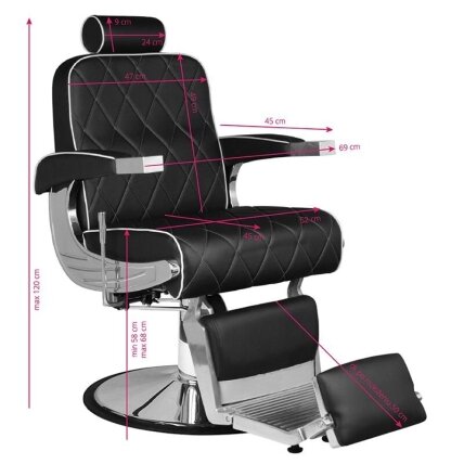 Professional barbers and beauty salons haircut chair HAIR SYSTEM ROYAL X, black color 5 Professional barbers and beauty salons haircut chair HAIR SYSTEM ROYAL X, black color 5