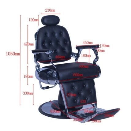 Professional barbers and beauty salons haircut chair GABBIANO FRANCESCO, black color 4 Professional barbers and beauty salons haircut chair GABBIANO FRANCESCO, black color 4