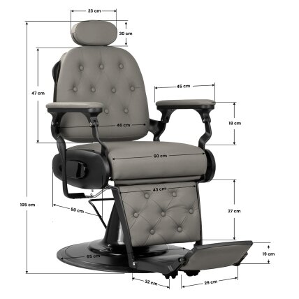 Professional barber chair for hairdressing salons and beauty salons GABBIANO FRANCESCO, gray 14 Professional barber chair for hairdressing salons and beauty salons GABBIANO FRANCESCO, gray 14