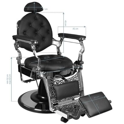 Professional barbers and beauty salons haircut chair GABBIANO GIULO black color 5 Professional barbers and beauty salons haircut chair GABBIANO GIULO black color 5