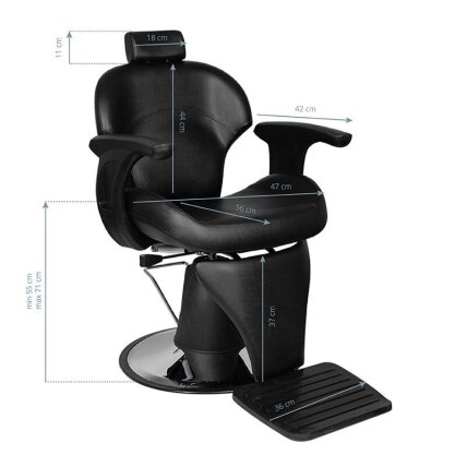 Professional barbers and beauty salons haircut chair GABBIANO IGOR, black color 4 Professional barbers and beauty salons haircut chair GABBIANO IGOR, black color 4