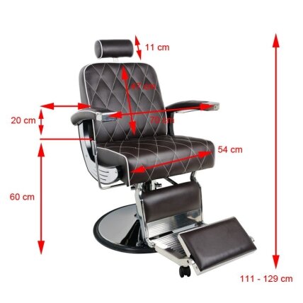 Profesionali barberio kėdė kirpykloms ir grožio salonams GABBIANO IMPERIAL, rudos spalvos 6 Profesionali barberio kėdė kirpykloms ir grožio salonams GABBIANO IMPERIAL, rudos spalvos 6