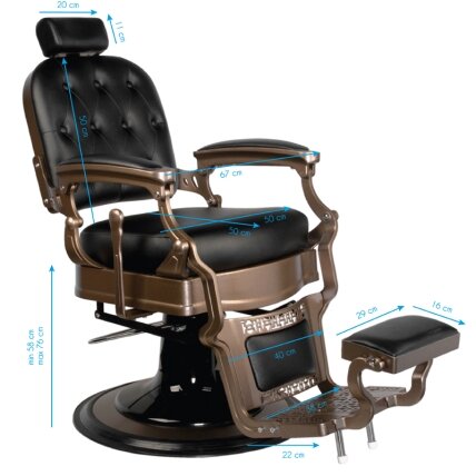 Professional barbers and beauty salons haircut chair GABBIANO OLD ERNESTO BLACK 1 Professional barbers and beauty salons haircut chair GABBIANO OLD ERNESTO BLACK 1
