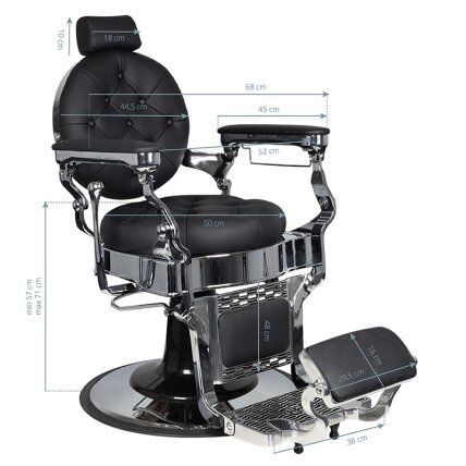 Professional barbers and beauty salons haircut chair GABBIANO PIETRO, black color 6 Professional barbers and beauty salons haircut chair GABBIANO PIETRO, black color 6