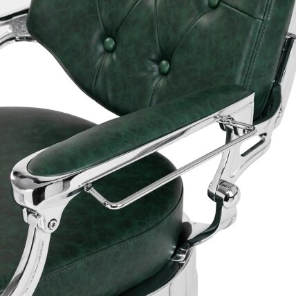 Profesionali barberio kėdė kirpykloms ir grožio salonams GABBIANO PRESIDENT, žalios spalvos 13