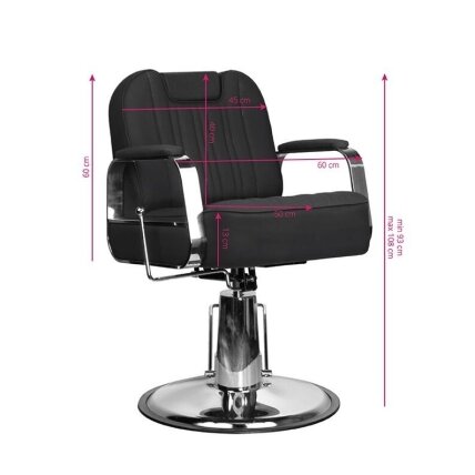 Professional barbers and beauty salons haircut chair GABBIANO RUFO BLACK 8 Professional barbers and beauty salons haircut chair GABBIANO RUFO BLACK 8
