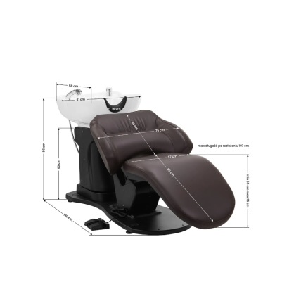 Professional electric hairdressing washing machine GABBIANO TRYCHO, brown color 16 Professional electric hairdressing washing machine GABBIANO TRYCHO, brown color 16