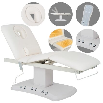 SERENITY ERGO 4 profesionali SPA ir masažo elektrinė lova-gultas su šildymo funkcija,  baltos spalvos