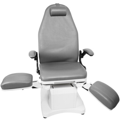 Professional electric podiatric chair - bed-lounger for pedicure procedures AZZURRO 709A (3 motors), gray color 1 Professional electric podiatric chair - bed-lounger for pedicure procedures AZZURRO 709A (3 motors), gray color 1