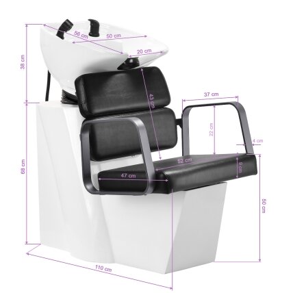 Profesionali galvos plautuvė kirpykloms bei grožio salonams GABBIANO PORTO GREY-BLACK 10 Profesionali galvos plautuvė kirpykloms bei grožio salonams GABBIANO PORTO GREY-BLACK 10