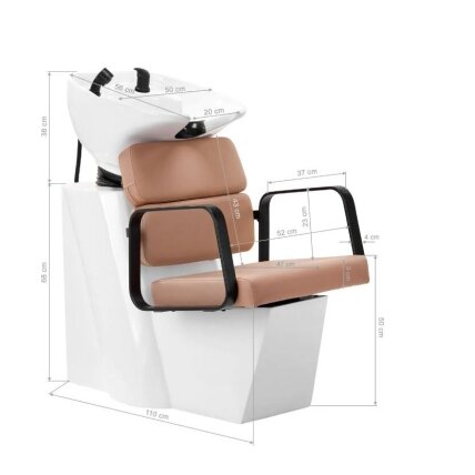 Professional head washer for hairdressers and beauty salons GABBIANO PORTO, beige 11 Professional head washer for hairdressers and beauty salons GABBIANO PORTO, beige 11