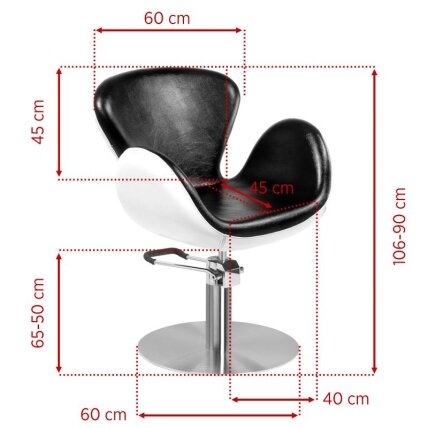 Professional barber chair GABBIANO AMSTERDAM, black and white 1 Professional barber chair GABBIANO AMSTERDAM, black and white 1