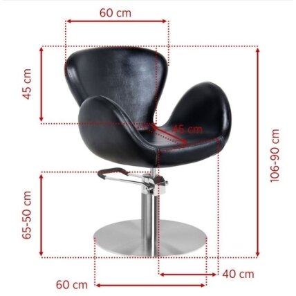Professional barber chair GABBIANO AMSTERDAM, black color 1 Professional barber chair GABBIANO AMSTERDAM, black color 1