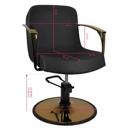 Professional barber chair GABBIANO BOLONIA , black color 4 Professional barber chair GABBIANO BOLONIA , black color 4
