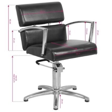 Professional barber chair GABBIANO BRUKSELA, black color 3 Professional barber chair GABBIANO BRUKSELA, black color 3