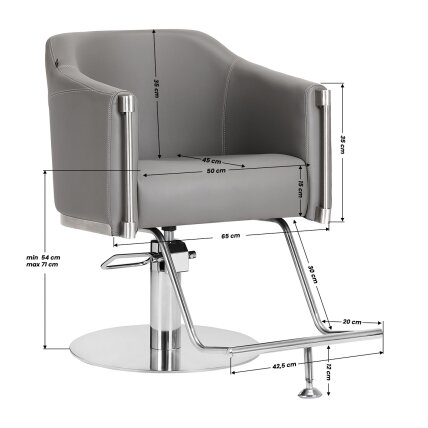 Professional hairdressing chair GABBIANO BURGOS, gray color 7 Professional hairdressing chair GABBIANO BURGOS, gray color 7