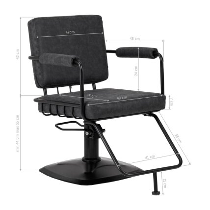 Professional hairdressing chair GABBIANO CATANIA LOFT, black color 8 Professional hairdressing chair GABBIANO CATANIA LOFT, black color 8