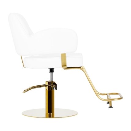 Professional hairdressing chair GABBIANO Linz NQ, white with gold details 3 Professional hairdressing chair GABBIANO Linz NQ, white with gold details 3