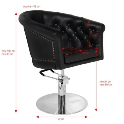 Professional barber chair GABBIANO LONDON, black 1 Professional barber chair GABBIANO LONDON, black 1