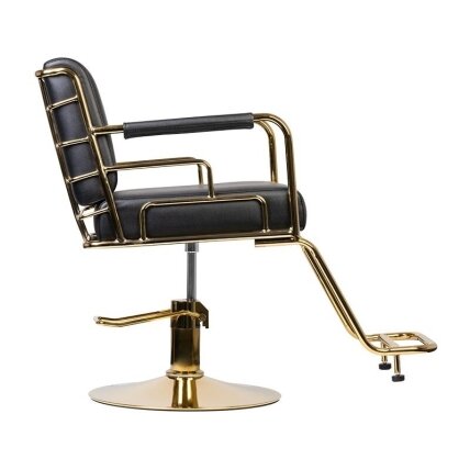 Professional hairdressing chair GABBIANO PRATO, black-gold color 1