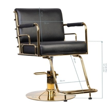 Professional hairdressing chair GABBIANO PRATO, black-gold color 4 Professional hairdressing chair GABBIANO PRATO, black-gold color 4