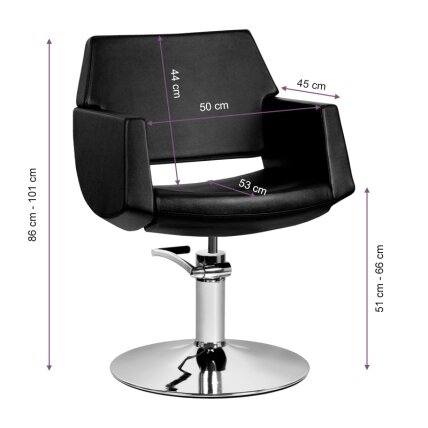 Professional hairdressing chair GABBIANO SANTIAGO, black COLOR 5 Professional hairdressing chair GABBIANO SANTIAGO, black COLOR 5