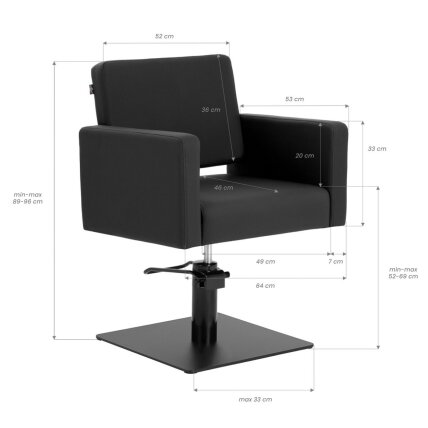 Professional barber chair GABBIANO VITORIA, black color 9 Professional barber chair GABBIANO VITORIA, black color 9