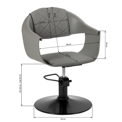 Profesionali kirpyklos kėdė HAIR SYSTEM HALO, pilkos spalvos 7 Profesionali kirpyklos kėdė HAIR SYSTEM HALO, pilkos spalvos 7