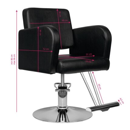 Profesionali kirpyklos kėdė HAIR SYSTEM HS92, juodos spalvos 4 Profesionali kirpyklos kėdė HAIR SYSTEM HS92, juodos spalvos 4
