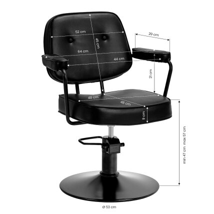 Profesionali kirpyklos kėdė HAIR SYSTEM TRU, juodos spalvos 7