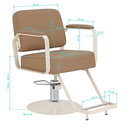 Professional barber chair OMEGA AURORA, light brown 11 Professional barber chair OMEGA AURORA, light brown 11