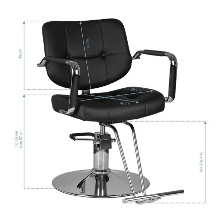 Professional hairdressing chair with footrest GABBIANO VIGO, black color 4 Professional hairdressing chair with footrest GABBIANO VIGO, black color 4