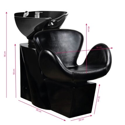 Professional hairdressing sink GABBIANO AMSTERDAM, black color 1 Professional hairdressing sink GABBIANO AMSTERDAM, black color 1