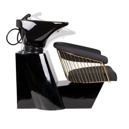 Professional hairdresser sink GABBIANO LILLE, black with gold details 2 Professional hairdresser sink GABBIANO LILLE, black with gold details 2