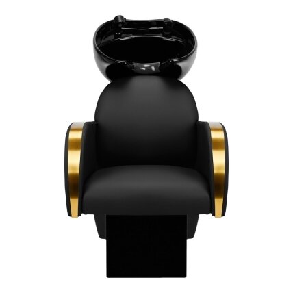 Professional hairdressing sink GABBIANO MALAGA, black with golden armrests 1 Professional hairdressing sink GABBIANO MALAGA, black with golden armrests 1