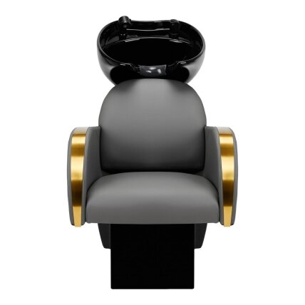 Professional hairdressing sink GABBIANO MALAGA, gray with golden armrests 1 Professional hairdressing sink GABBIANO MALAGA, gray with golden armrests 1