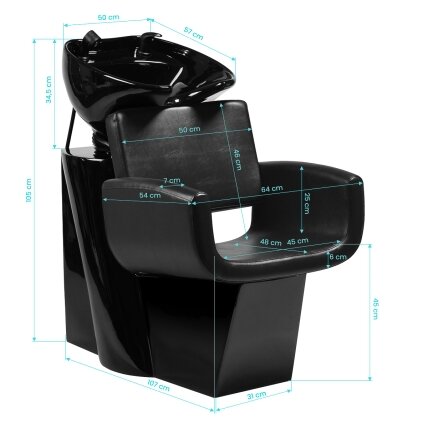 Professional hairdressing sink GABBIANO MATARO, black 9 Professional hairdressing sink GABBIANO MATARO, black 9