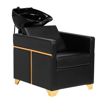 Professional hairdressing sink GABBIANO TOLEDO, black with gold details Professional hairdressing sink GABBIANO TOLEDO, black with gold details