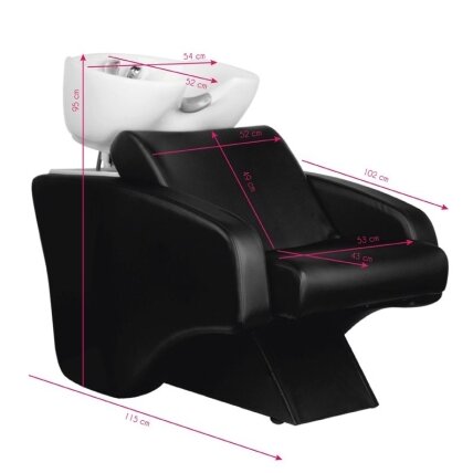 Profesionali kirpyklos plautuvė HAIR SYSTEM C38, juodos spalvois 4 Profesionali kirpyklos plautuvė HAIR SYSTEM C38, juodos spalvois 4
