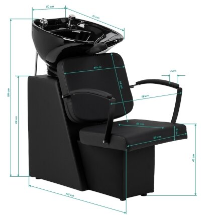 Professional hairdressing sink HAIR SYSTEM EDGE NOIR, black 14