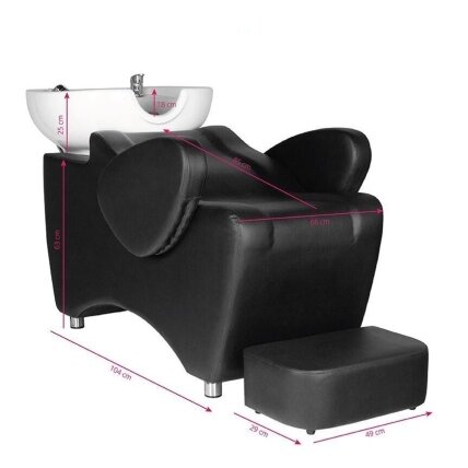 Professional sink for hairdressers HAIR SYSTEM HSB46, black color 4 Professional sink for hairdressers HAIR SYSTEM HSB46, black color 4