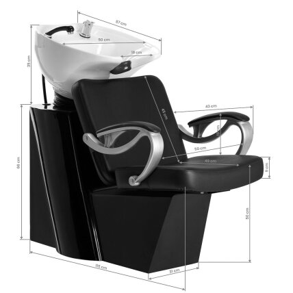Professional hairdressing washer HAIR SYSTEM ZA31, black color 11 Professional hairdressing washer HAIR SYSTEM ZA31, black color 11