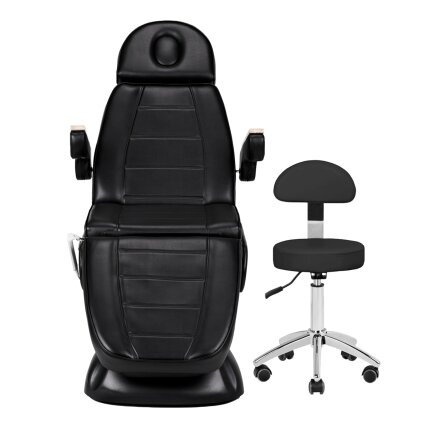 Profesionali kosmetolgonė lova grožio salonams SILLON LUX 273B + meistro kėdutė №304 juodos spalvos 7 Profesionali kosmetolgonė lova grožio salonams SILLON LUX 273B + meistro kėdutė №304 juodos spalvos 7