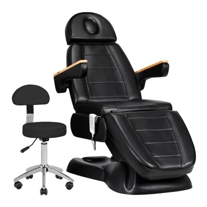 Profesionali kosmetolgonė lova grožio salonams SILLON LUX 273B + meistro kėdutė №304 juodos spalvos Profesionali kosmetolgonė lova grožio salonams SILLON LUX 273B + meistro kėdutė №304 juodos spalvos